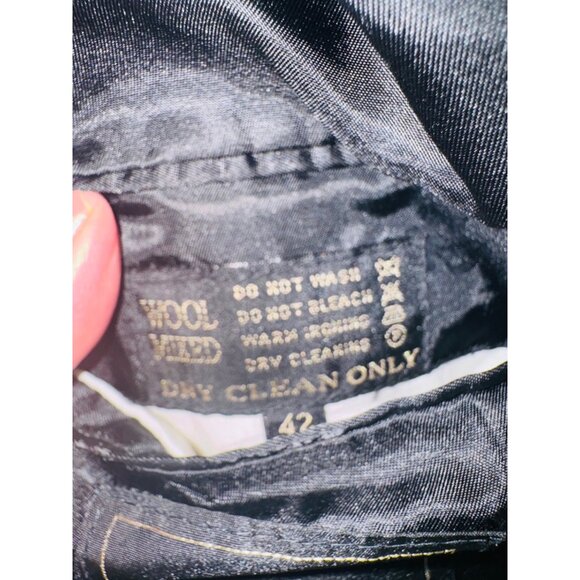 Lawman Classics Navy Maroon Plaid Lightweight Wool Blend Suit Jacket Blazer 42 - Picture 3 of 9